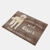 Gouden Doodle Hond Gepersonaliseerde Deurmat (Schuin)