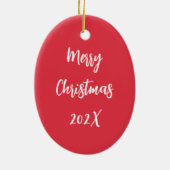 Gouden Doodle Hond Kerstmis Keramisch Ornament (Achterkant)