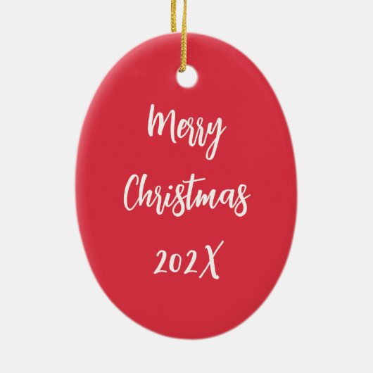 Gouden Doodle Hond Kerstmis Keramisch Ornament (Achterkant)