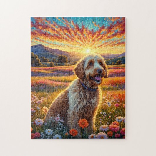 Gouden Doodle hond Legpuzzel (Verticaal)