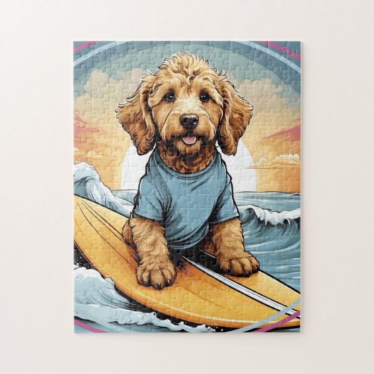 Gouden Doodle hond Legpuzzel (Verticaal)