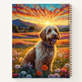 Gouden Doodle hond Notitieboek (Achterkant)