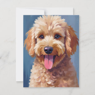 Gouden Doodle   Honden Waterverfschilderij Huisdie Bedankkaart
