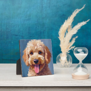Gouden Doodle Honden Waterverfschilderij Huisdie Fotoplaat