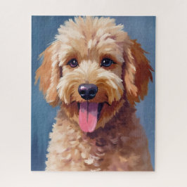 Gouden Doodle | Honden Waterverfschilderij Huisdie Legpuzzel