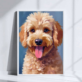 Gouden Doodle | Honden Waterverfschilderij Huisdie Poster