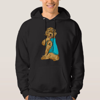 Gouden Doodle Ik Hou Van Papa Tattoo Kleding, Hond Hoodie