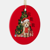 Gouden Doodle Kerstmis Hond Howl Keramisch Ornament (Rechts)