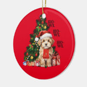 Gouden Doodle Kerstmis Hond Howl Keramisch Ornament (Links)