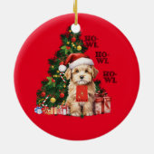 Gouden Doodle Kerstmis Hond Howl Keramisch Ornament (Achterkant)
