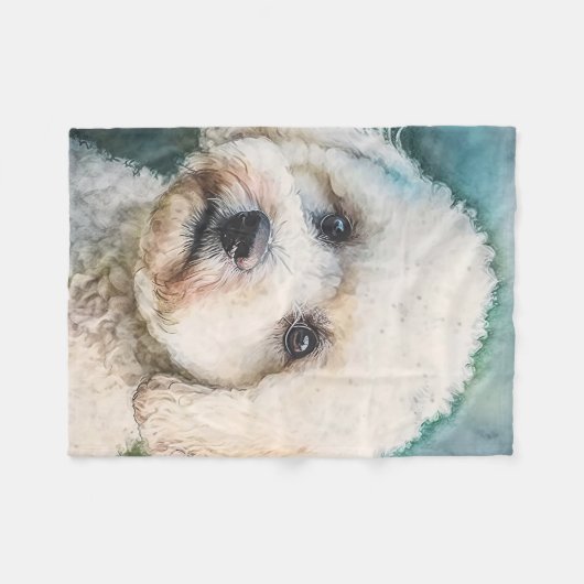 Gouden doodle kleine fleece deken (Voorkant (Horizontaal))