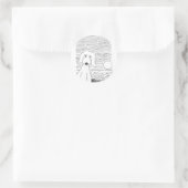 Gouden Doodle op het strand Ronde Sticker (Tas)