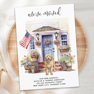 Gouden Doodle Patriottische Gepersonaliseerde Hond Aankondiging