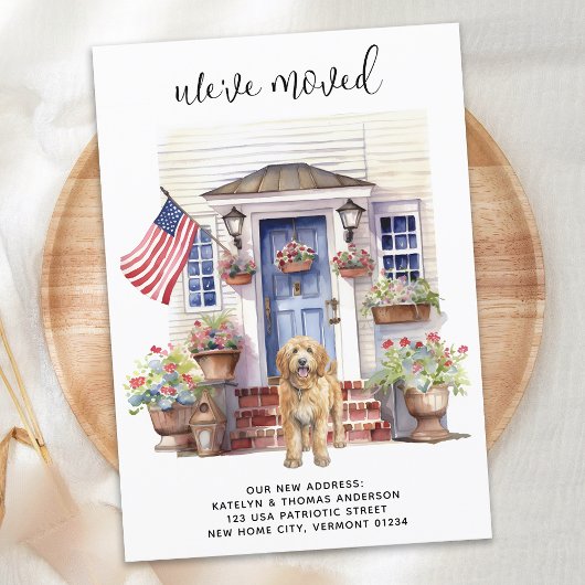 Gouden Doodle Patriottische Gepersonaliseerde Hond Aankondiging