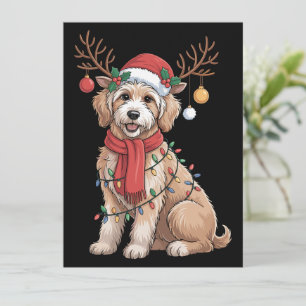 Gouden Doodle Prachtige Rendier Kerstboom  Feestdagenkaart