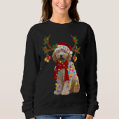 Gouden Doodle Prachtige Rendier Kerstboom Lig Trui (Voorkant)