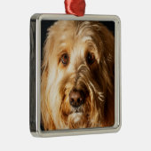Gouden doodle Puppy Hond Metalen Ornament (Rechts)