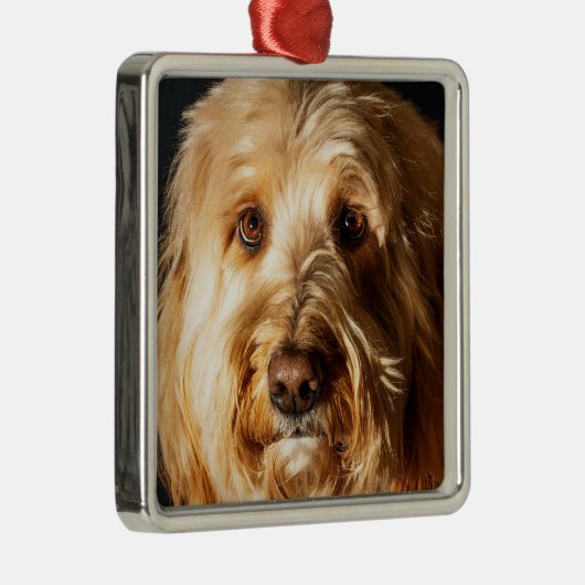 Gouden doodle Puppy Hond Metalen Ornament (Rechts)