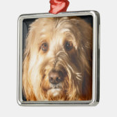 Gouden doodle Puppy Hond Metalen Ornament (Links)