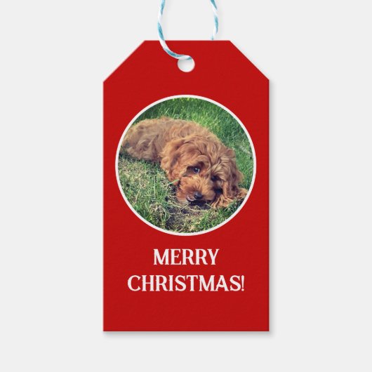 Gouden Doodle Rood Cadeaulabel (Voorkant)