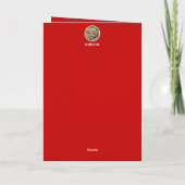 Gouden Doodle Rood Feestdagen Kaart (Achterkant)