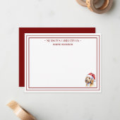 Gouden Doodle Sinterklaas Kerststationery Notitiekaartje (Voorkant / Achterkant in situ)