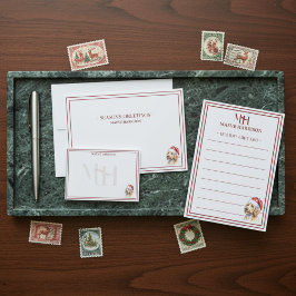 Gouden Doodle Sinterklaas Kerststationery Notitiekaartje