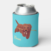 Gouden Doodle Turquoise Blikjeskoeler (Blikje Voorkant)
