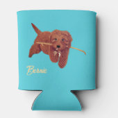 Gouden Doodle Turquoise Blikjeskoeler (Achterkant)