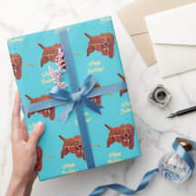 Gouden Doodle Turquoise Inpakpapier