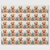 Gouden Doodle versiert Kerstkoekjes Cadeaupapier (Vlak)