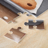Gouden Doodle versiert Kerstkoekjes Legpuzzel (Zijkant)