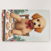 Gouden Doodle versiert Kerstkoekjes Legpuzzel (Horizontaal)