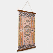Gouden Doolhof – Moderne Marokkaanse Geometrie Hangend Wandkleed (Gebogen)