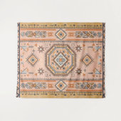 Gouden Doolhof – Moderne Marokkaanse Geometrie Wandkleed (Voorkant (horizontaal))