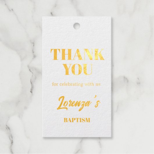 Gouden doop cadeaulabels (Voorkant)