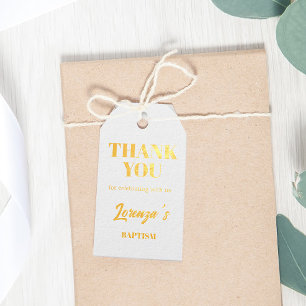 Gouden doop cadeaulabels