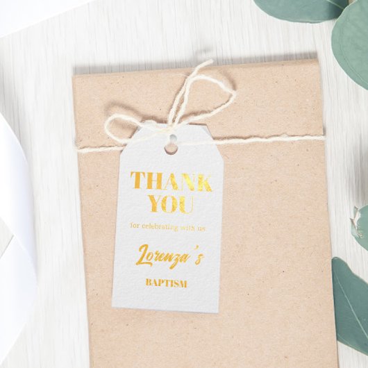 Gouden doop cadeaulabels
