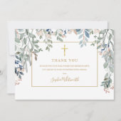 Gouden doop foto loofwerk goud bedankkaart (Voorkant)