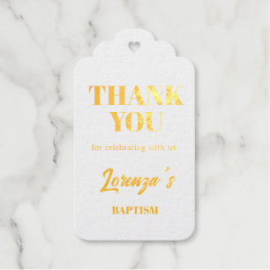 Gouden doop geschulpte cadeaulabels