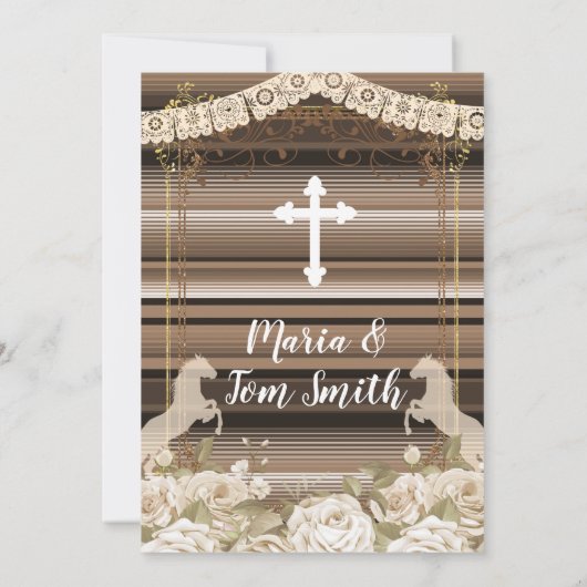 Gouden Doopfeest Bloem Dubbele Jongen en Meisje  Kaart (Achterkant)