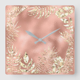 Gouden doorbladert Tropisch van Champaigne Vierkante Klok