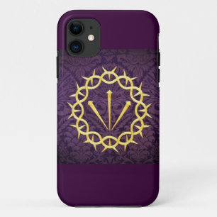 Gouden doornenkroon op een Paarse achtergrond Case-Mate iPhone Case
