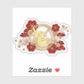 Gouden doos Gelukkig Chinees Nieuwjaar Sticker (Vel)