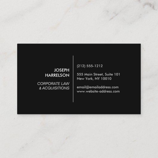 GOUDEN DOOS LOGO met UW INITIAAL/MONOGRAM op Zwart Visitekaartje (Achterkant)