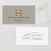 GOUDEN DOOS LOGO MET UW INITIAAL/MONOGRAM Tan Linn Visitekaartje (Voorkant / Achterkant)