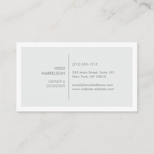 GOUDEN DOOS LOGO MET UW INITIAAL OP LICHTGRIJS VISITEKAARTJE (Achterkant)