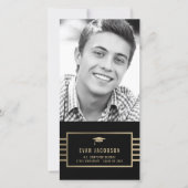 Gouden dop BEWERKBARE KLEUR Afstudeerfoto kaart (Voorkant)