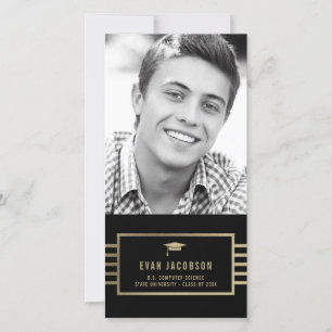 Gouden dop BEWERKBARE KLEUR Afstudeerfoto kaart