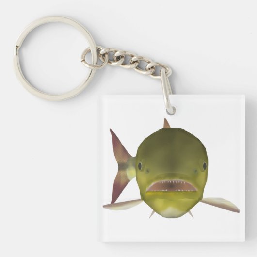 Gouden Dorado Vishoofd Sleutelhanger (Voorkant)